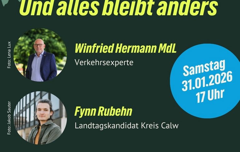 Sharepic zur Lesung von Winne Hermann am 31.01. in Bad Liebenzell