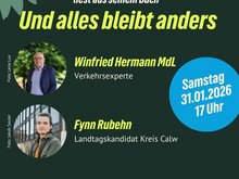 Sharepic zur Lesung von Winne Hermann am 31.01. in Bad Liebenzell