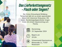 Einladungsflyer zum Diskussionsabend "Lieferkettengesetz"