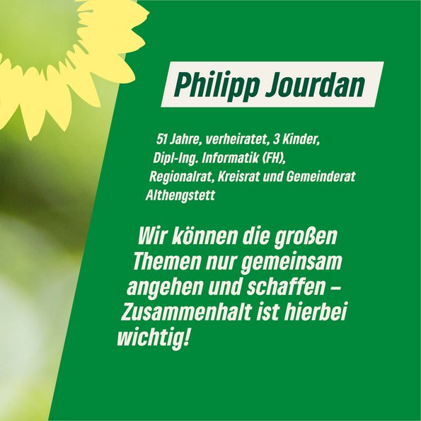 Zitat Phillip Jourdan: "Wir können die großen Themen nur gemeinsam angehen und schaffen - Zusammenhalt ist hierbei wichtig!"