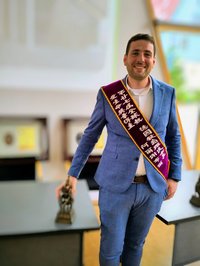 Photo Ryyan Alshebl nach der Preisverleihung