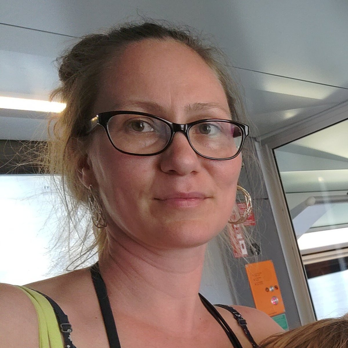 Kati Cysarek in der Bahn