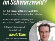 Sharepic zur Veranstaltung "Atommüllendelager im Schwarzwald?" mit Harald Ebner