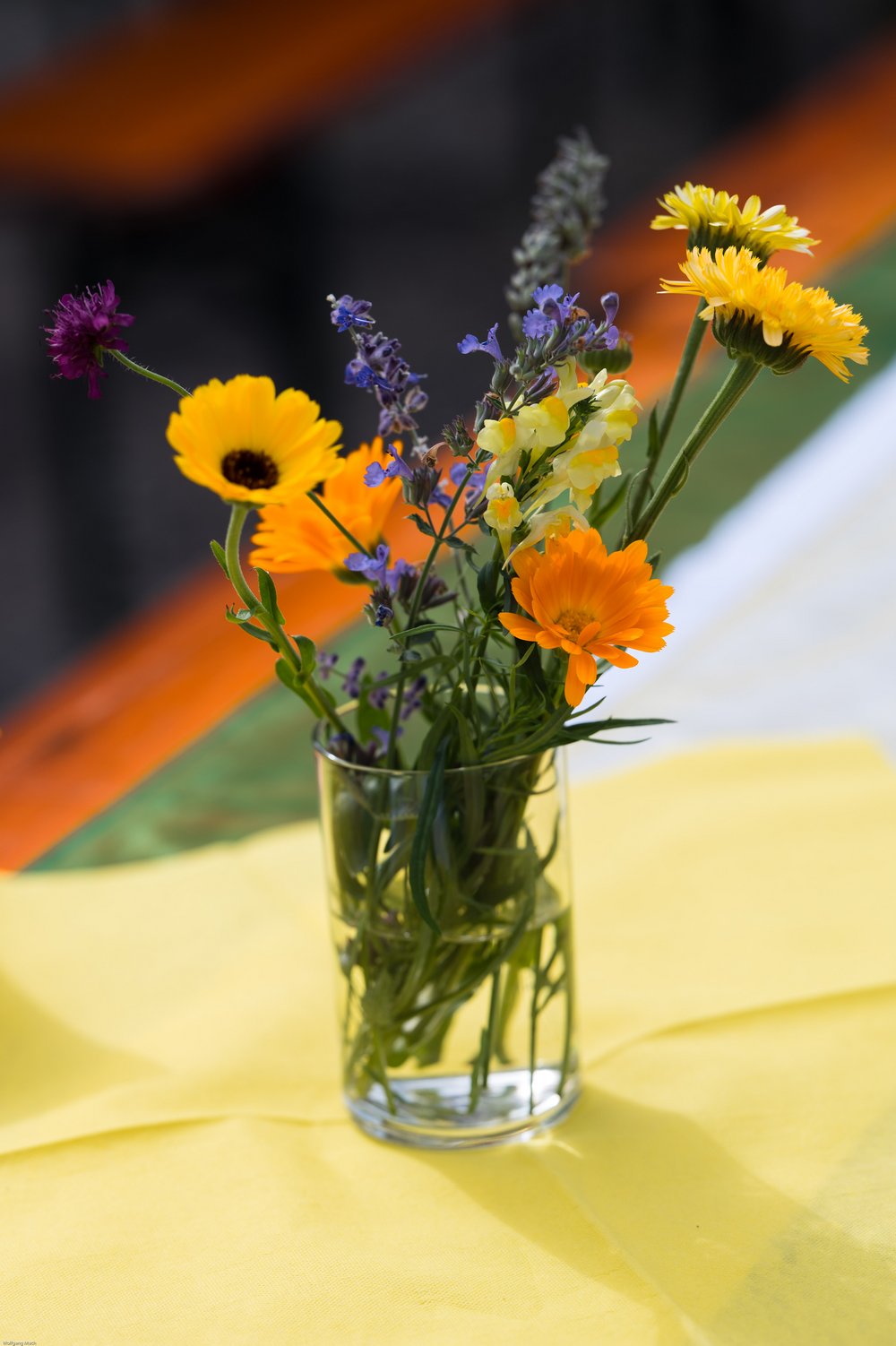 Eine Blumenvase auf Politik und Party