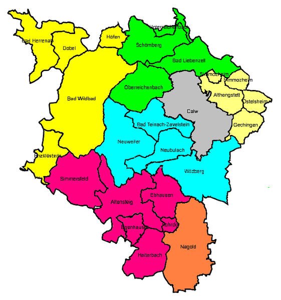 Die Wahlkreise im Landkreis Calw