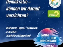 Flyer zur Veranstaltung "Lange Nacht der Demokratie"