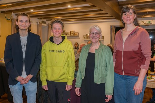 Die beiden Kandidaten Fynn und Reinhard mit den Kreissprecherinnen Lena und Anke