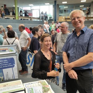 Nadine Baittinger und Andreas Kubesch bei der Infomesse