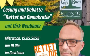 Sharepic für die Lesung "Rettet die Demokratie"