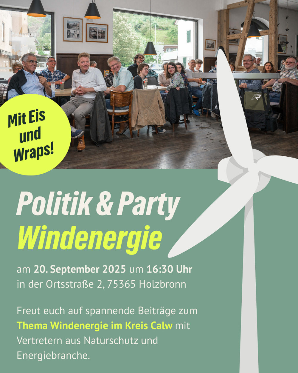 Sharpic: Einladung zu Politik und Party 2025 am 20. September